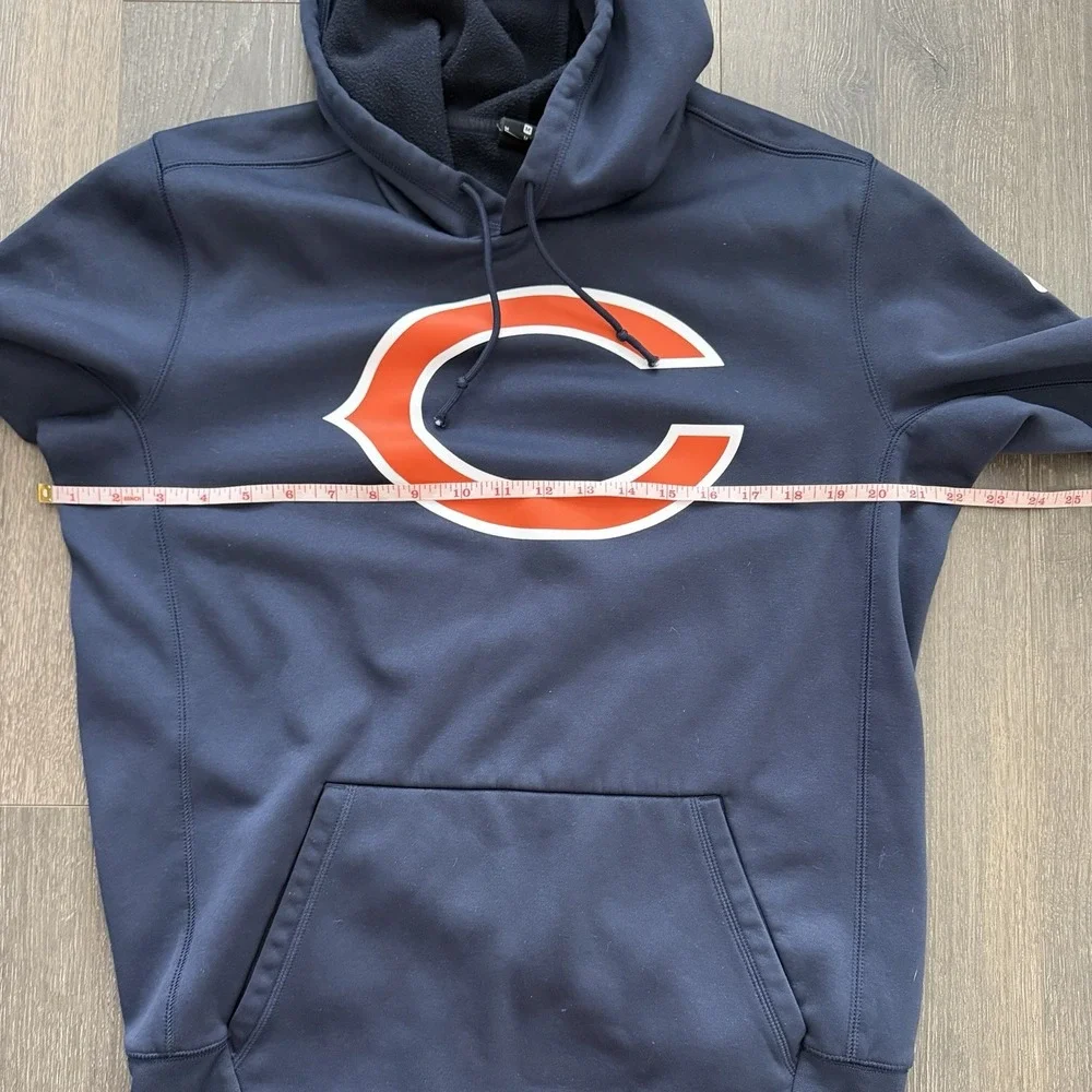 Nike Dri Fit Chicago Bears Hoodie Mens Medium Navy Blue NFL Pullover Football